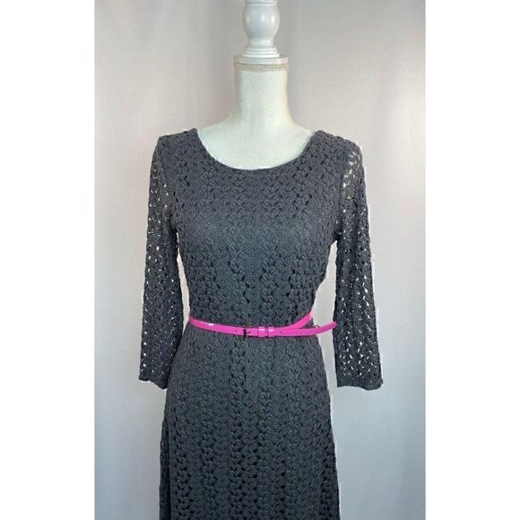 Cynthia Rowleyd Gray Crochet Dress Small NEW - Picture 2 of 9